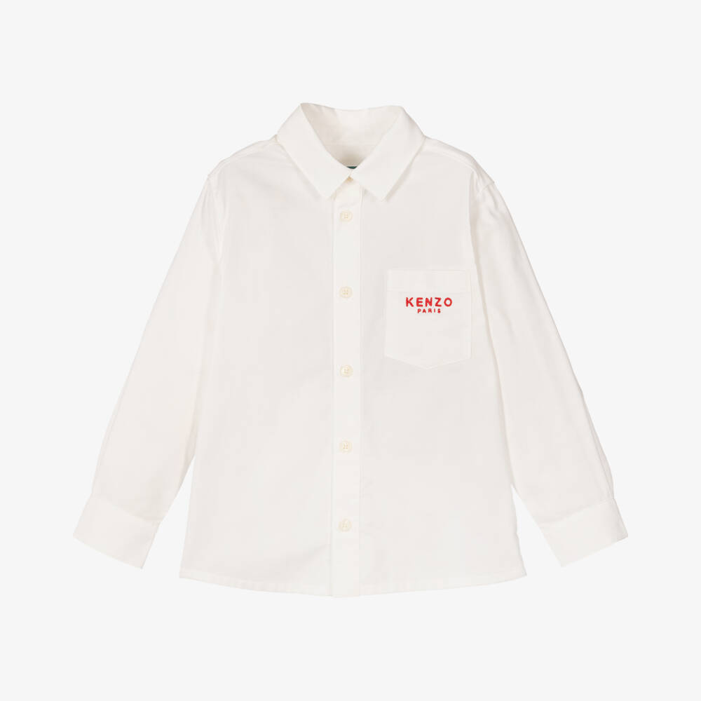 KENZO KIDS-Кремовый топ с вышивкой змея для мальчиков | Childrensalon Outlet