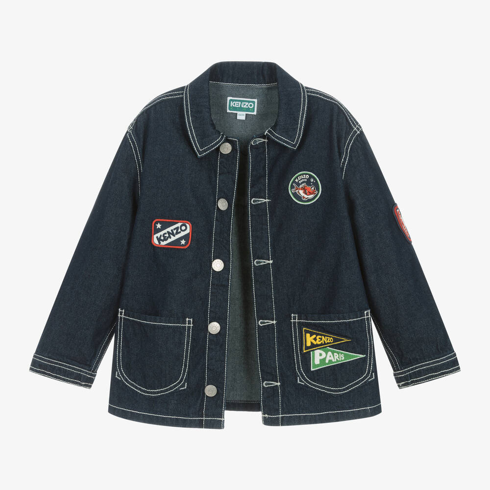 كينزو كيدز-جاكيت دنيم لون أزرق داكن للأولاد | Childrensalon Outlet