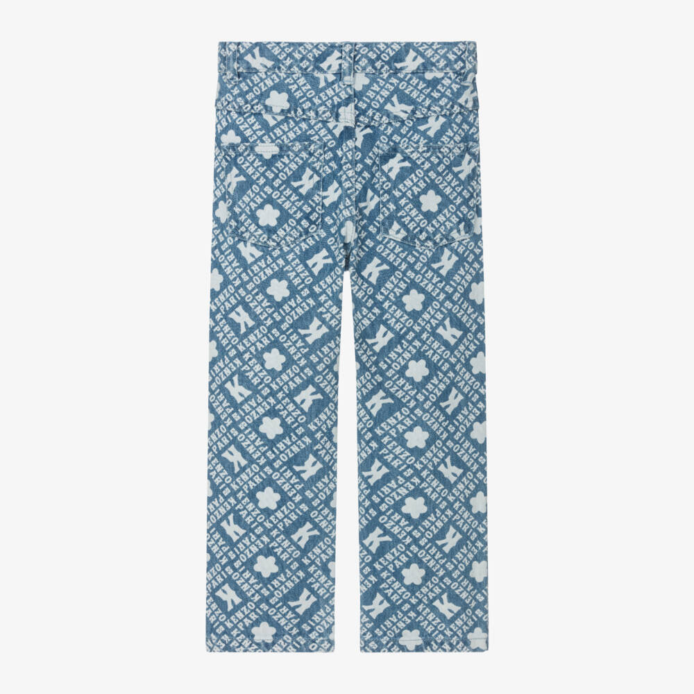 KENZO KIDS-Boys Denim Trousers with Print | Childrensalon Outlet