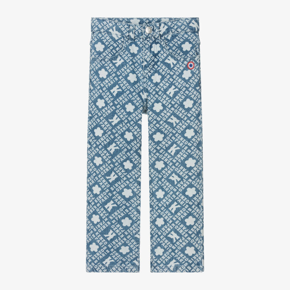 KENZO KIDS-Boys Denim Trousers with Print | Childrensalon Outlet