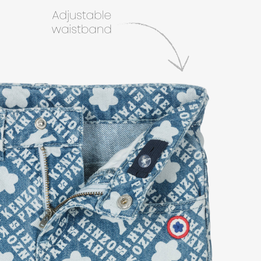 KENZO KIDS-Boys Denim Trousers with Print | Childrensalon Outlet