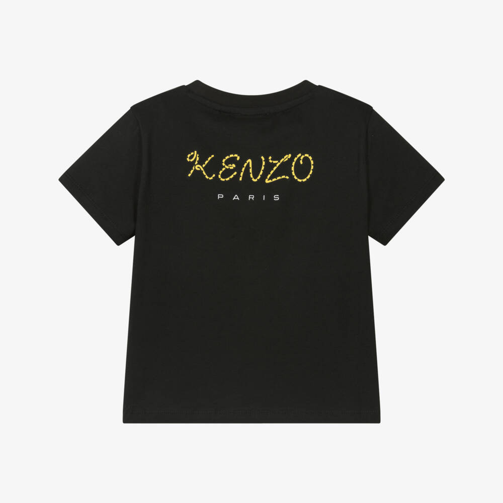 KENZO KIDS-Boys Ebony Graphic Cotton Tee | Childrensalon Outlet