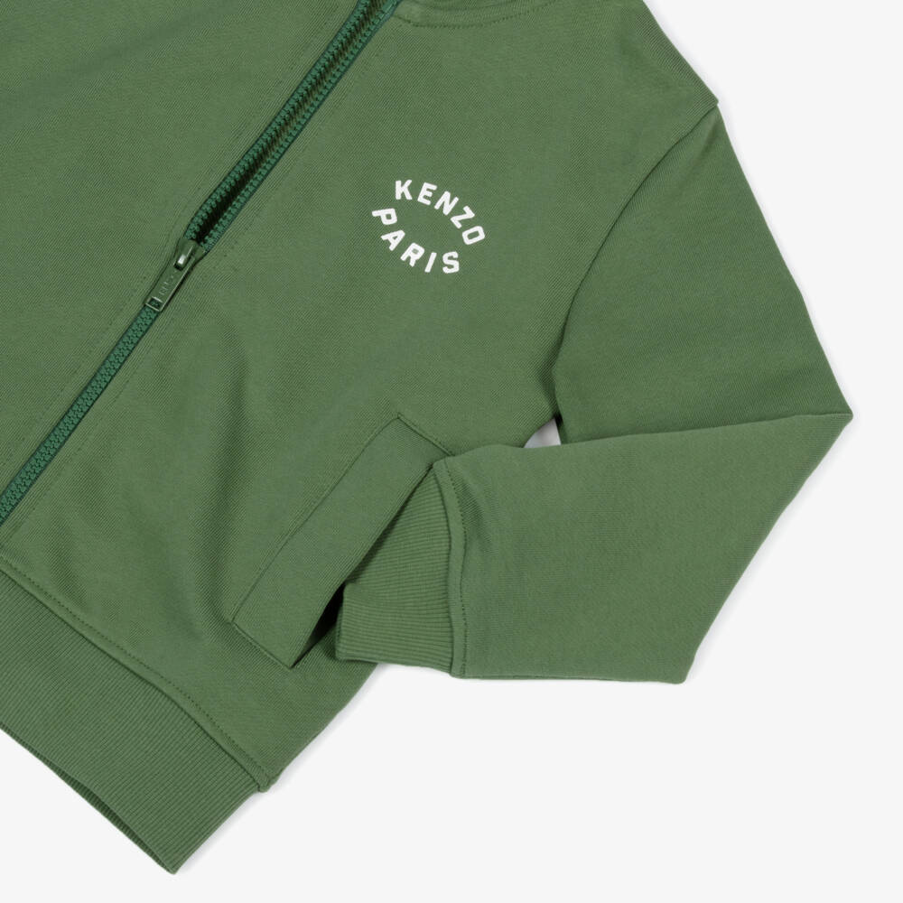 KENZO KIDS-Boys Emerald Cotton Zip Jacket | Childrensalon Outlet