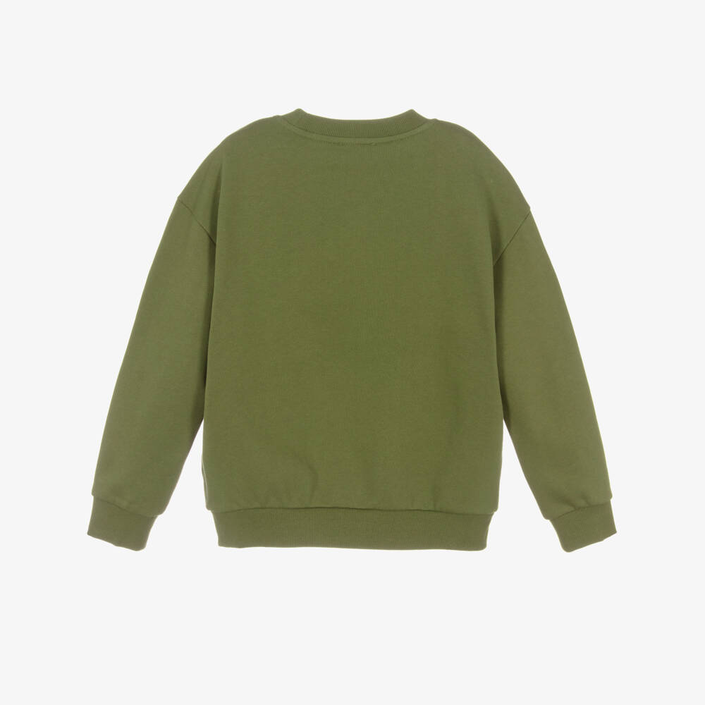 KENZO KIDS-Boys Green Cotton Embroidered Lucky Tiger Sweatshirt | Childrensalon Outlet
