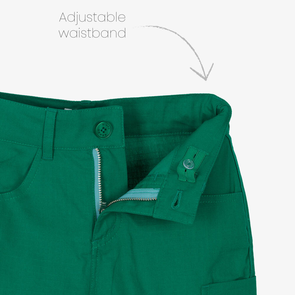 KENZO KIDS-Boys Green Cotton Logo Bermudas | Childrensalon Outlet