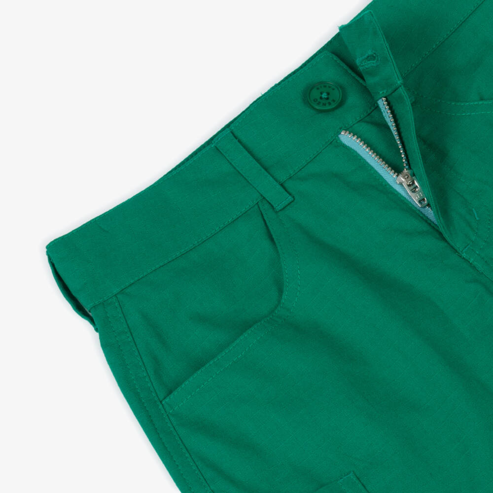 KENZO KIDS-Boys Green Cotton Logo Bermudas | Childrensalon Outlet