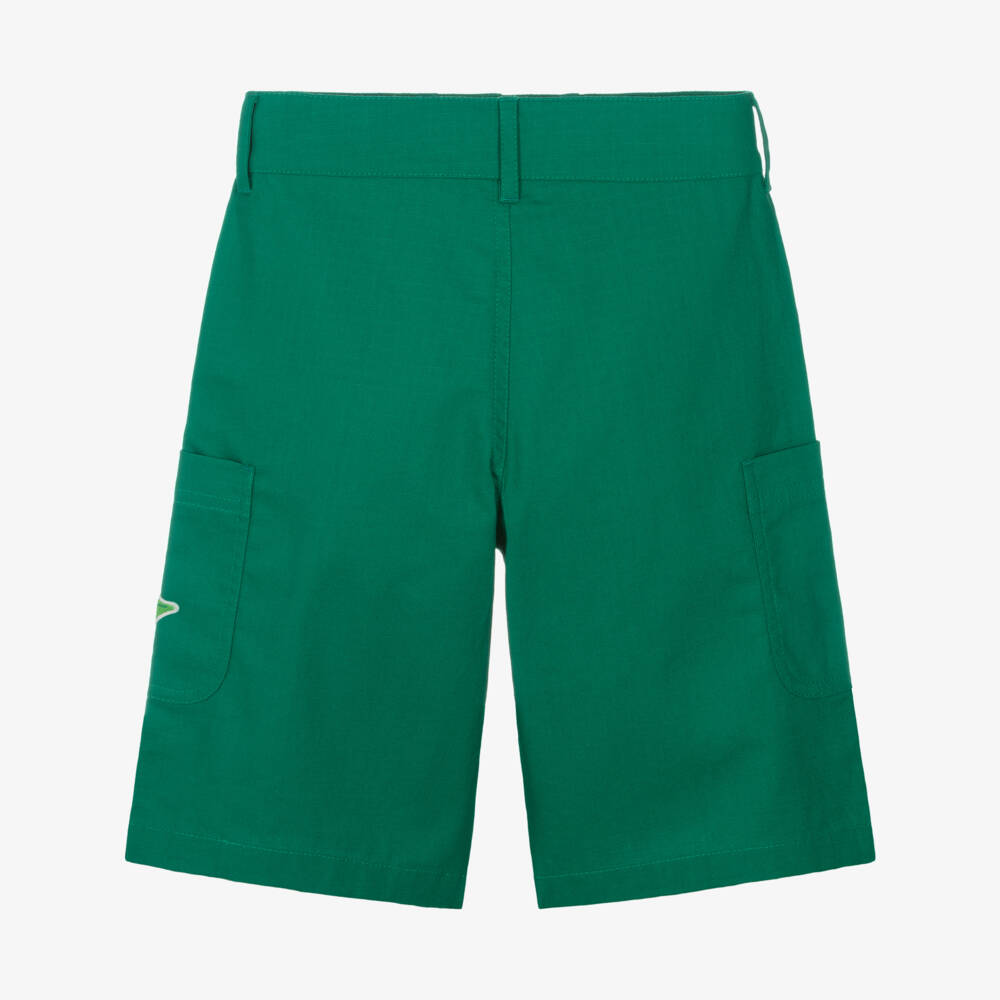 KENZO KIDS-Boys Green Cotton Logo Bermudas | Childrensalon Outlet