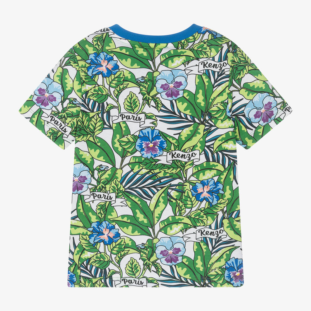 Flower print t shirt shop