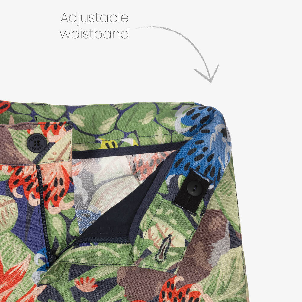 KENZO KIDS-Зеленые хлопковые шорты-бермуды | Childrensalon Outlet