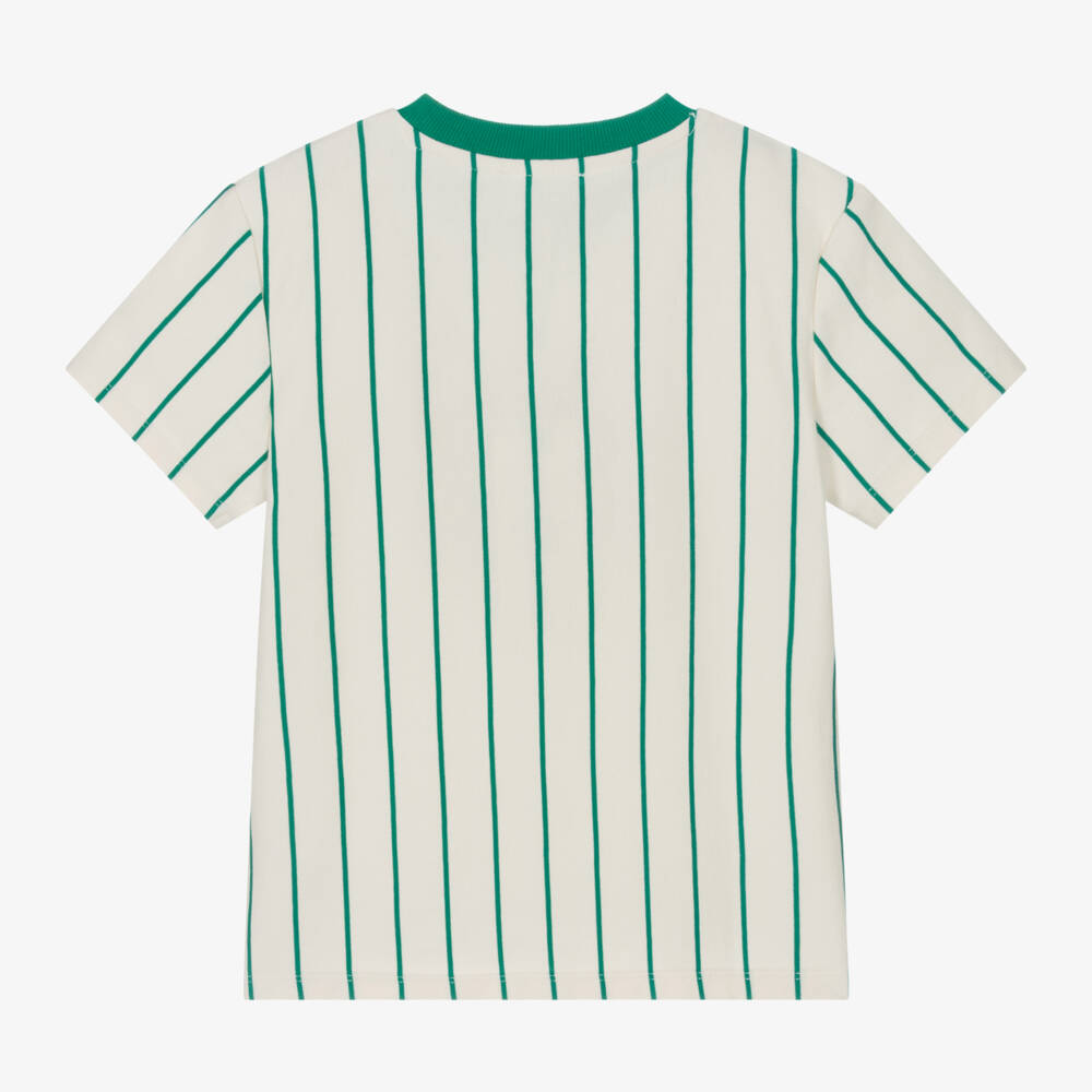 KENZO KIDS-Футболка с фруктовым эмблемой зелёная кремовая для мальчиков | Childrensalon Outlet