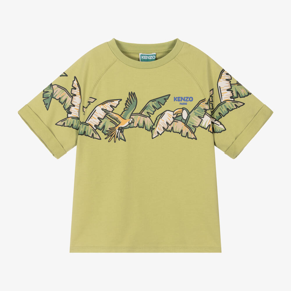 KENZO KIDS-تي شيرت مغامرة الأدغال الأخضر للأولاد | Childrensalon Outlet