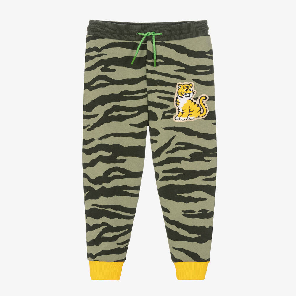 KENZO KIDS - Boys Green KOTORA Zebra Joggers | Childrensalon