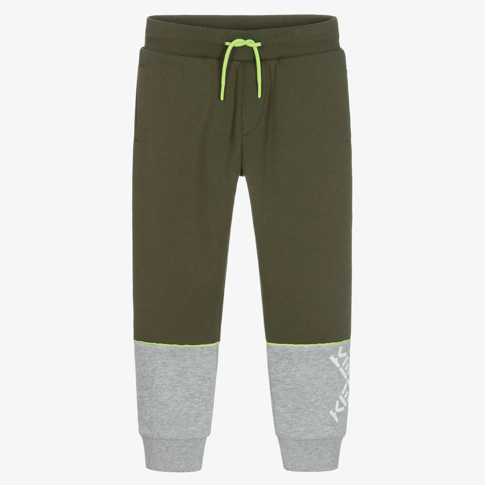 KENZO KIDS Bas de jogging vert Garcon Childrensalon Outlet