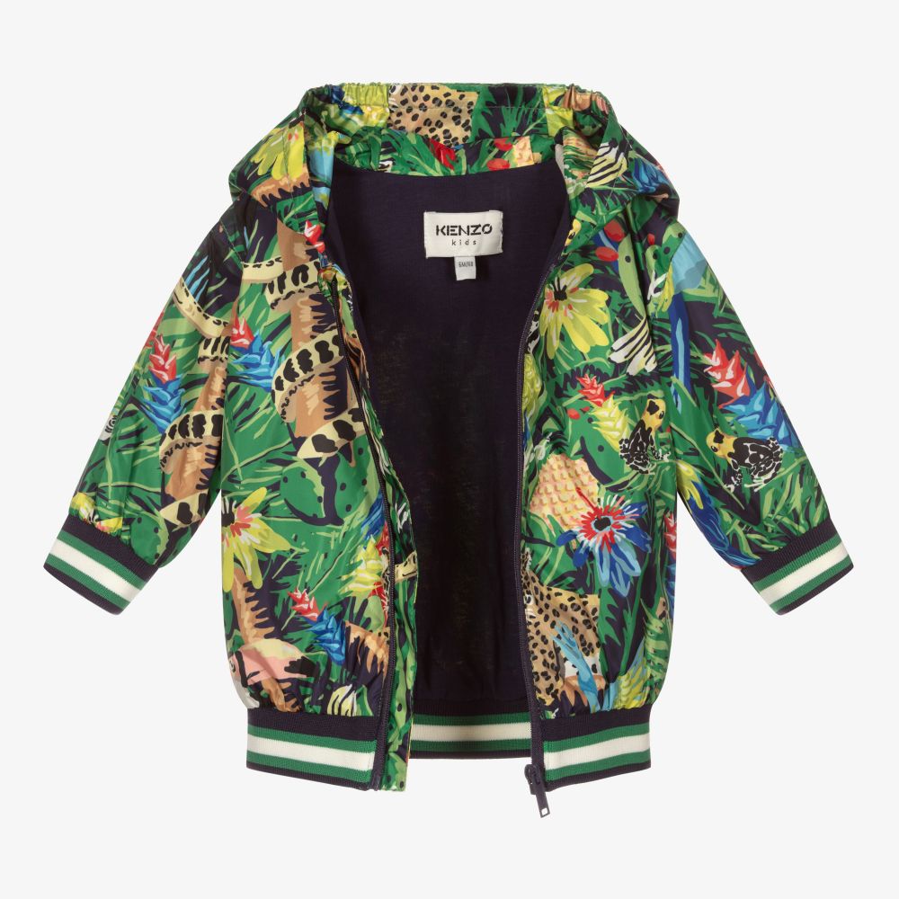 KENZO KIDS Veste verte a motif tropical Garcon Childrensalon Outlet