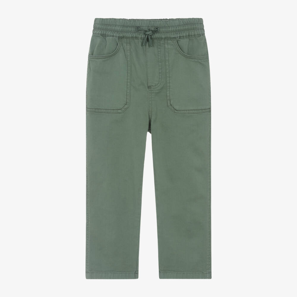 KENZO KIDS-Boys Green Twill Trousers | Childrensalon Outlet