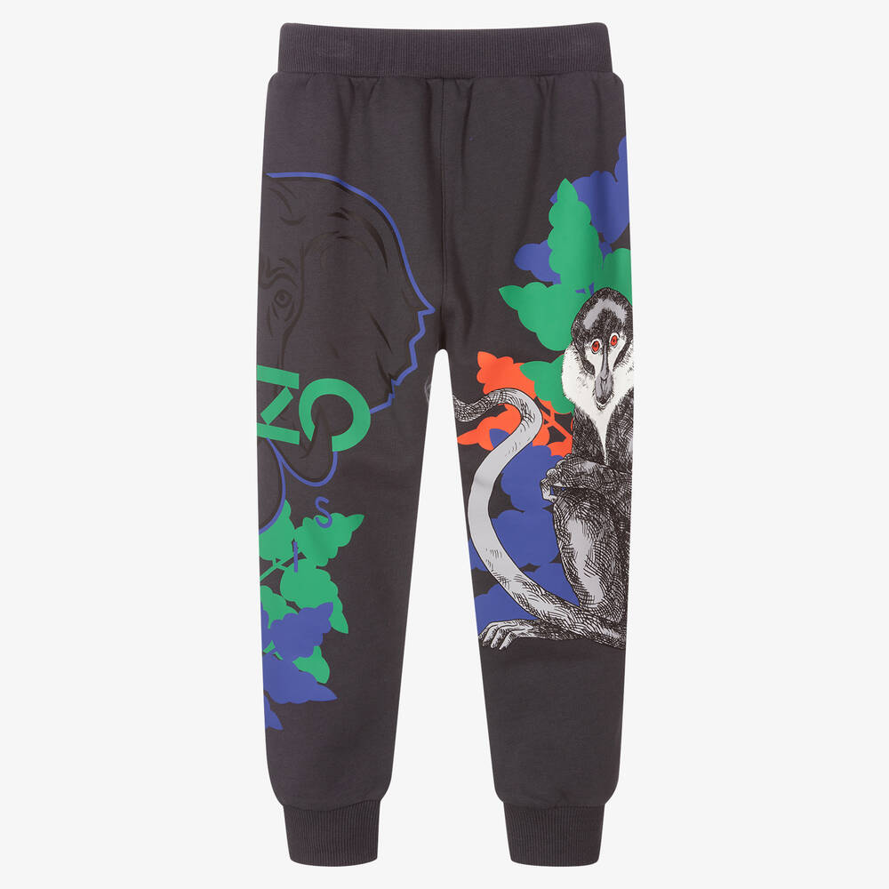 KENZO KIDS-Boys Grey Cotton Joggers | Childrensalon Outlet