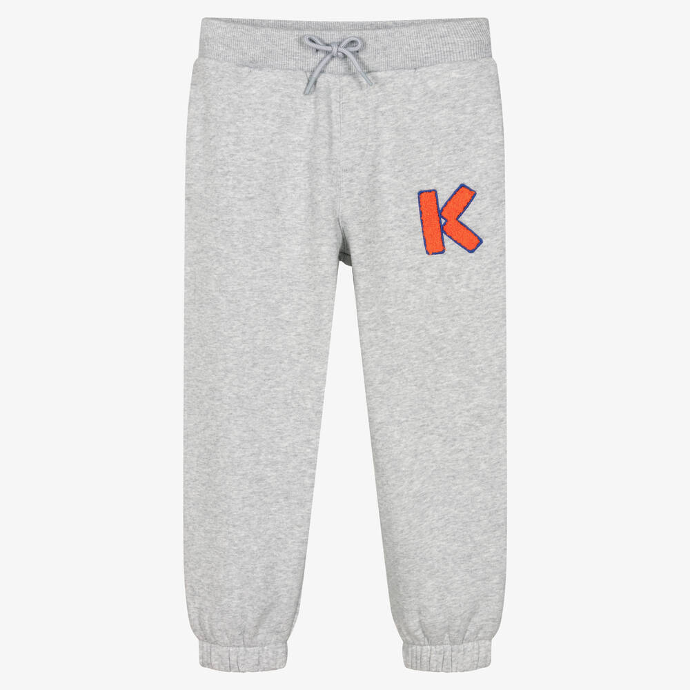 KENZO KIDS - Boys Grey Cotton Joggers | Childrensalon