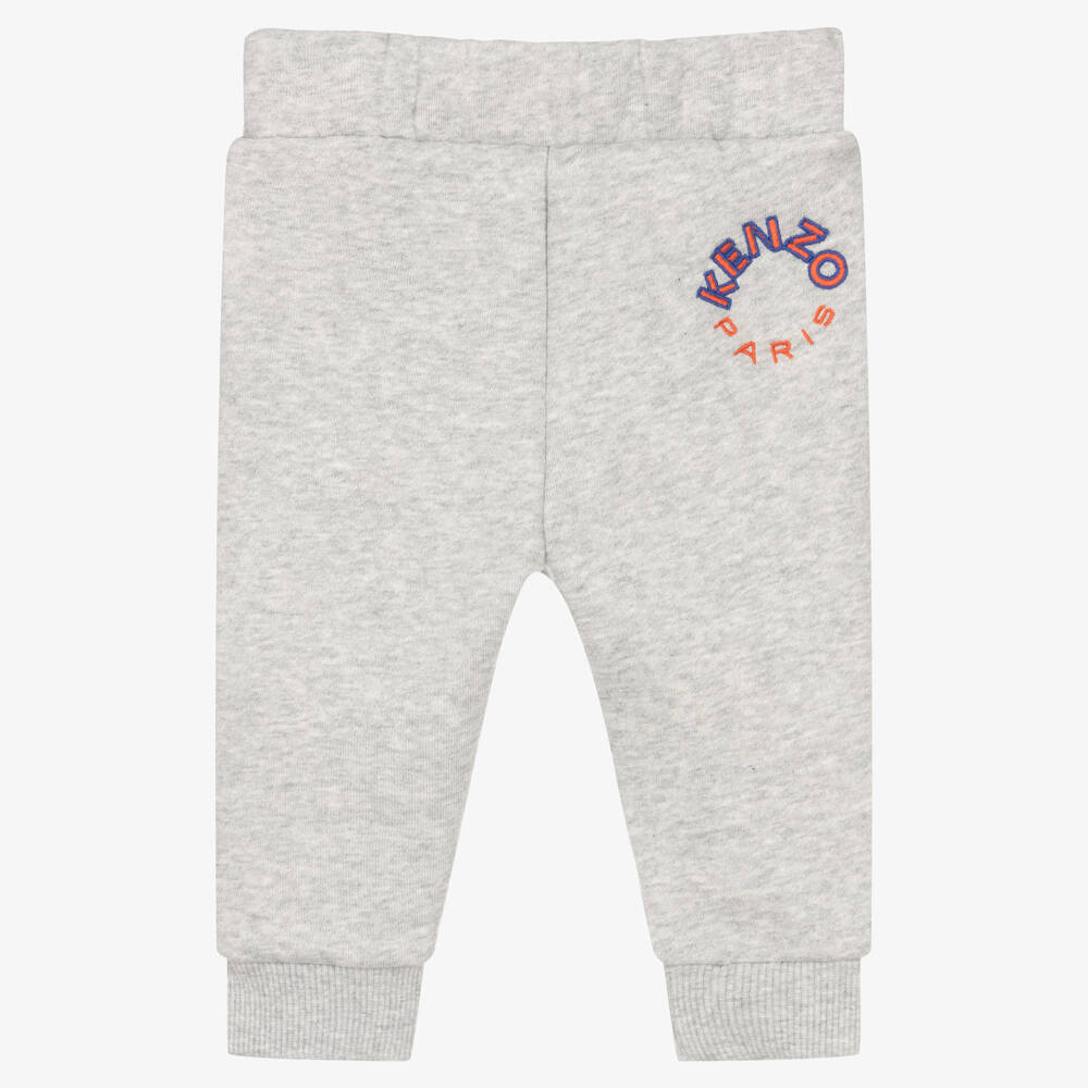 KENZO KIDS-Boys Grey Cotton Joggers | Childrensalon Outlet