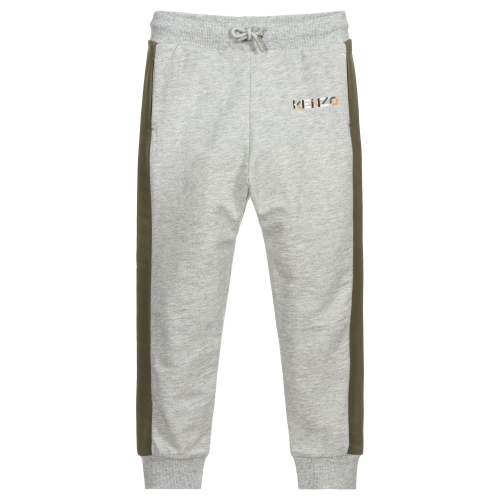 KENZO KIDS - Boys Grey Cotton K Joggers | Childrensalon