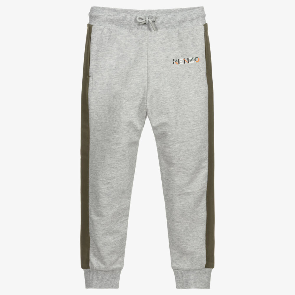 KENZO KIDS-Boys Grey Cotton K Joggers | Childrensalon Outlet