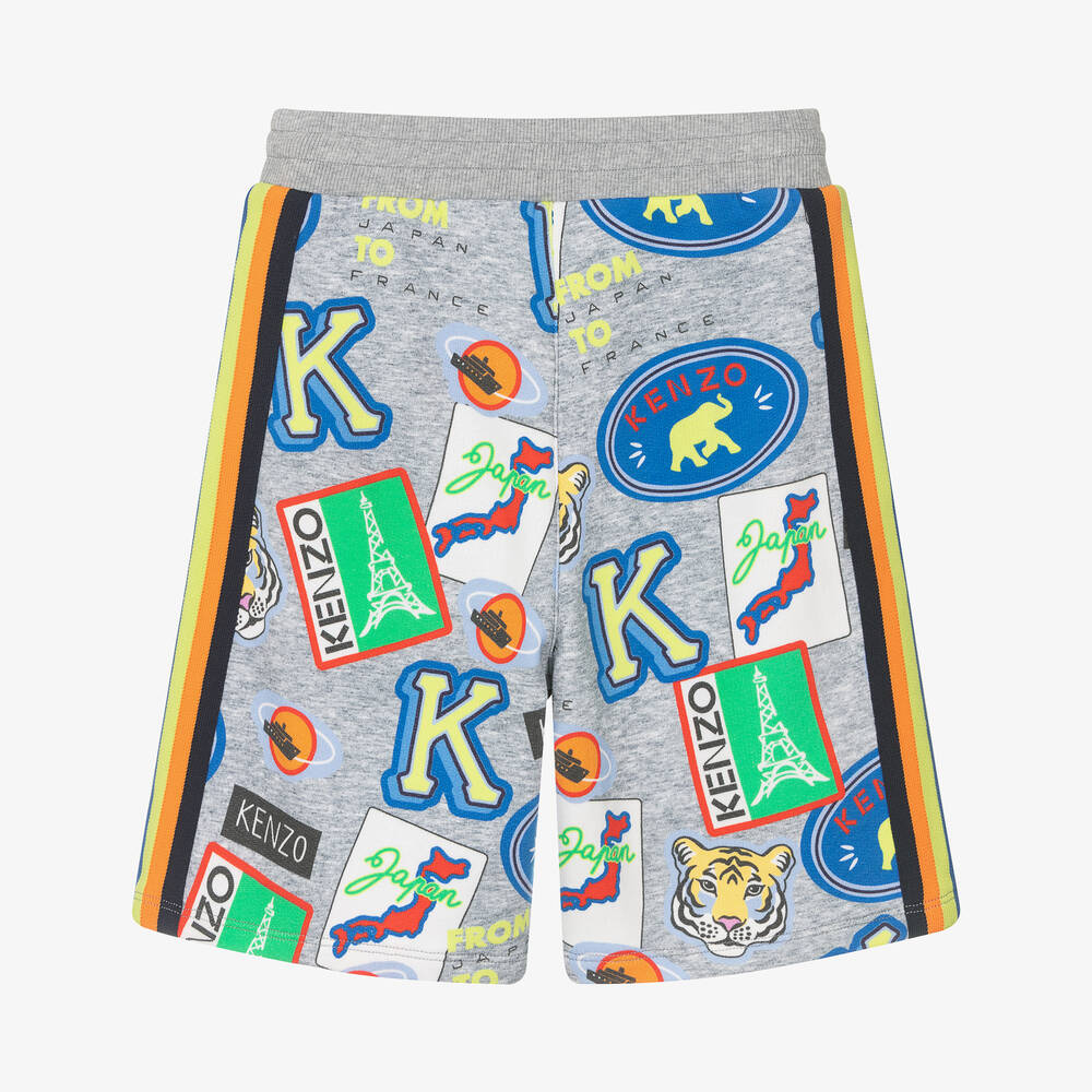 KENZO KIDS-شورت قطن لون رمادي للأولاد | Childrensalon Outlet