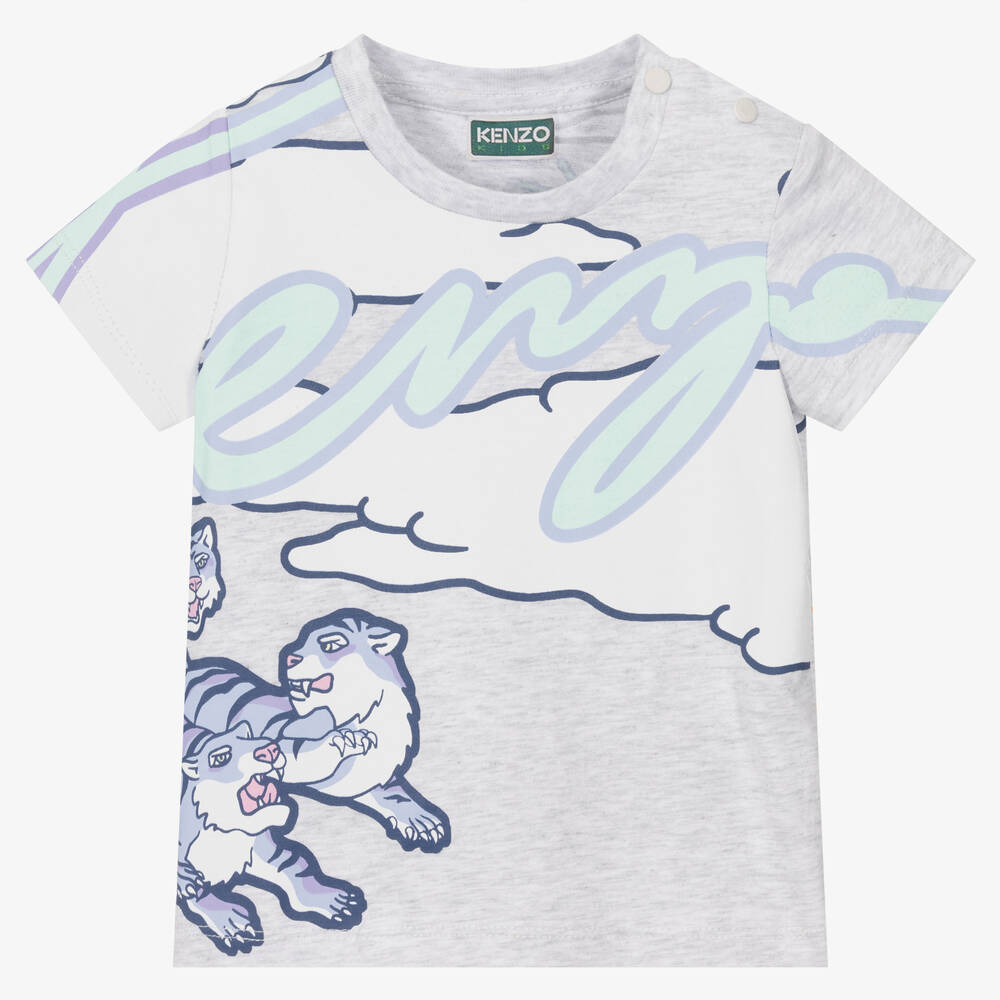 KENZO KIDS - Серая хлопковая футболка | Childrensalon