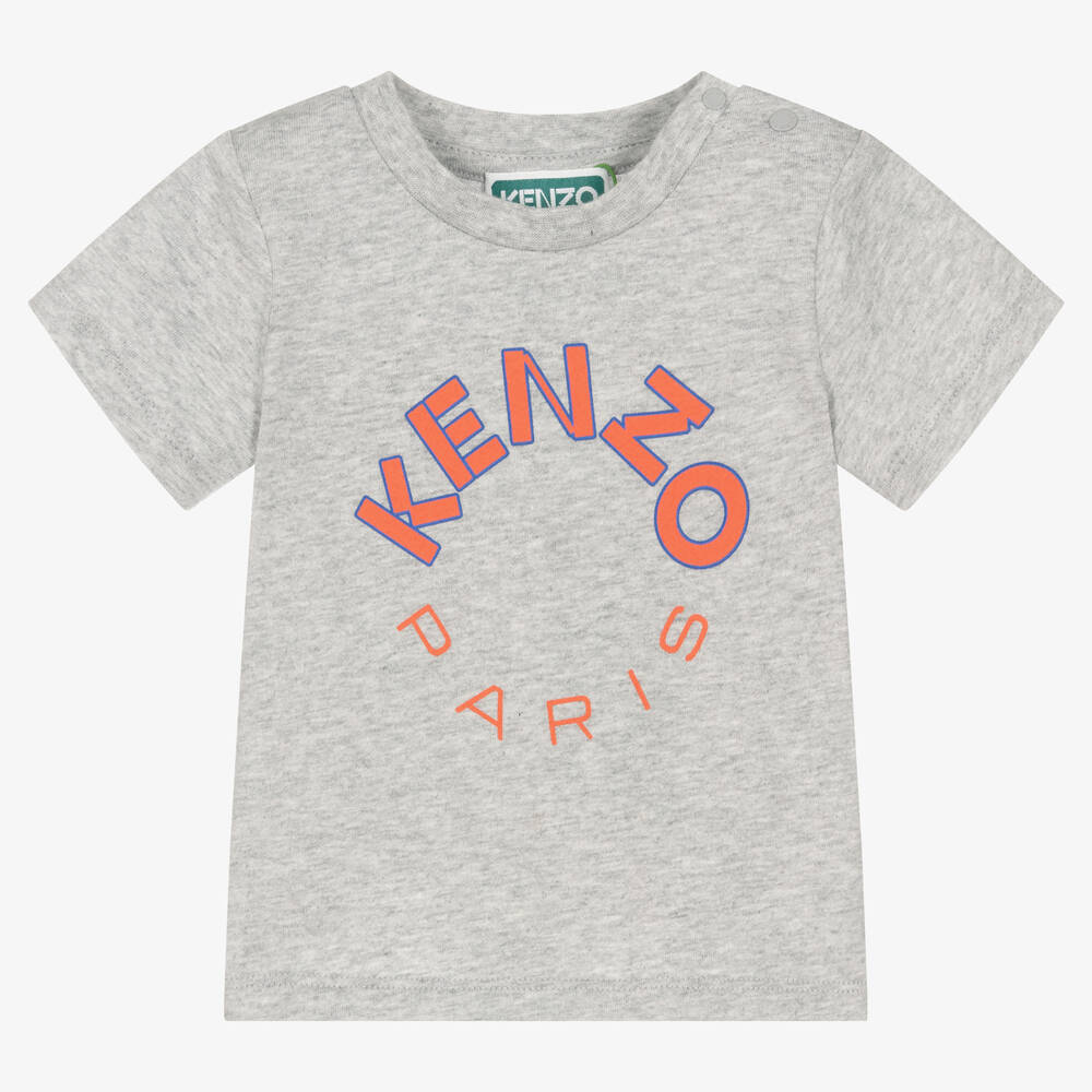 KENZO KIDS - Серая хлопковая футболка для мальчиков | Childrensalon