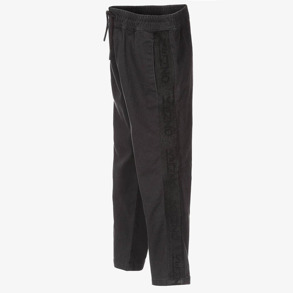 KENZO KIDS-Boys Grey Cotton Trousers | Childrensalon Outlet