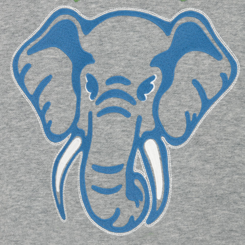 KENZO KIDS-سويتشيرت بطبعة فيل قطن لون رمادي للاولاد | Childrensalon Outlet