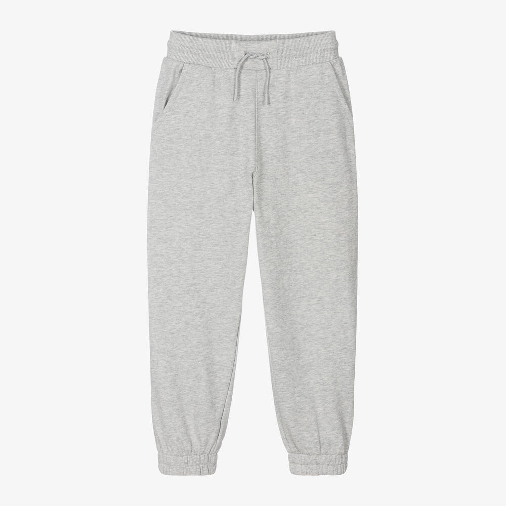 Boys Grey Marl Cotton Joggers
