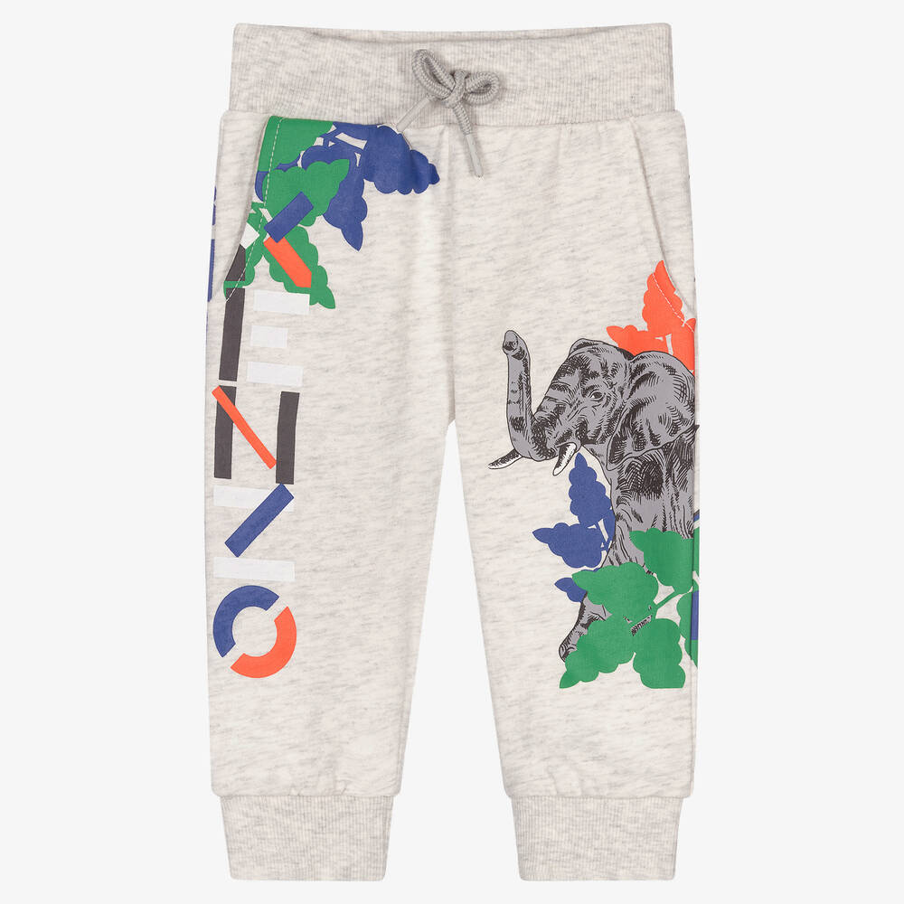 KENZO KIDS - Grau melierte Jungle Jogginghose (J) | Childrensalon