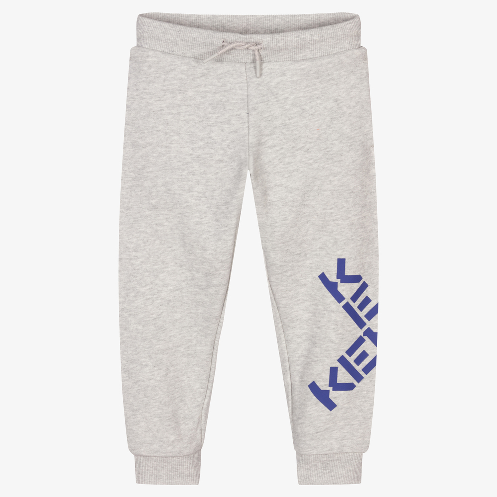 KENZO KIDS Boys Grey Marl X Logo Joggers Childrensalon Outlet