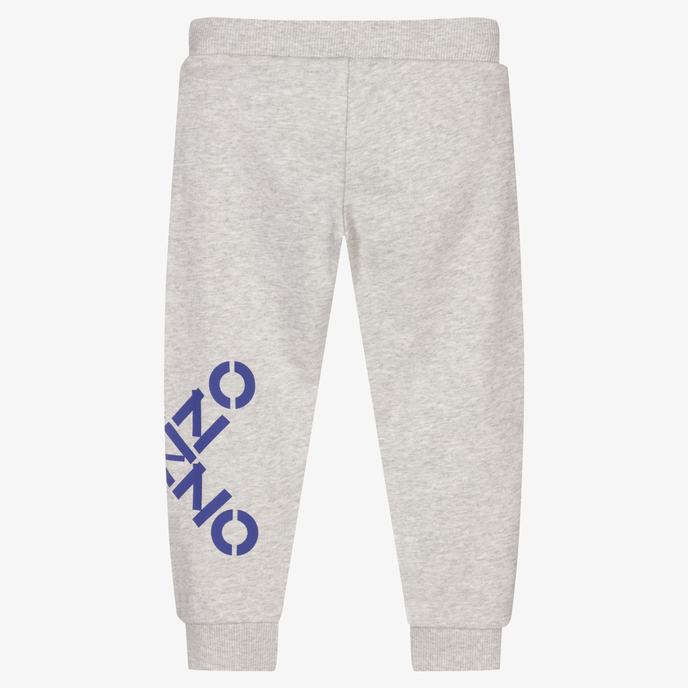 KENZO KIDS Boys Grey Marl X Logo Joggers Childrensalon Outlet