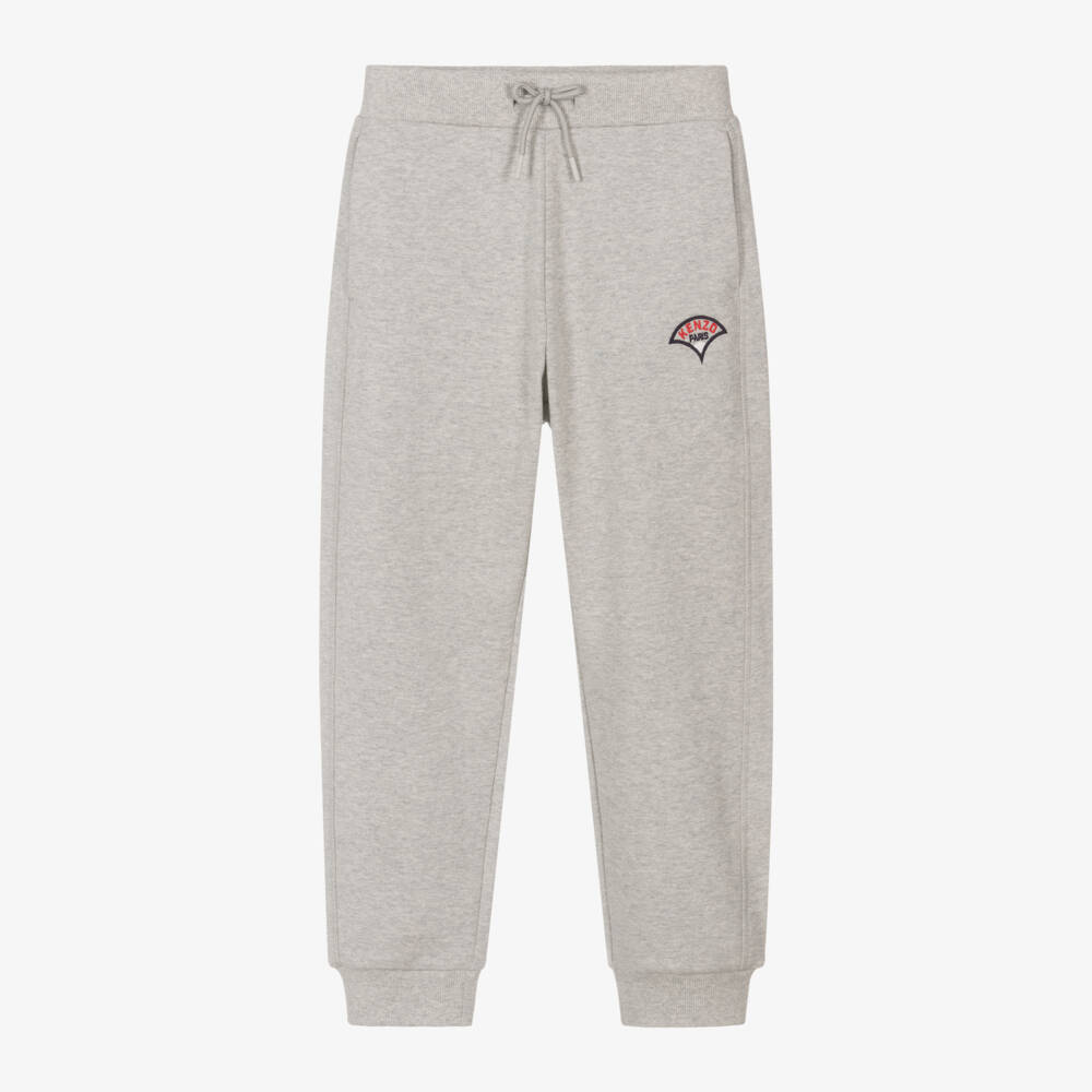KENZO KIDS-Boys Grey Seigaiha Pattern Joggers | Childrensalon Outlet