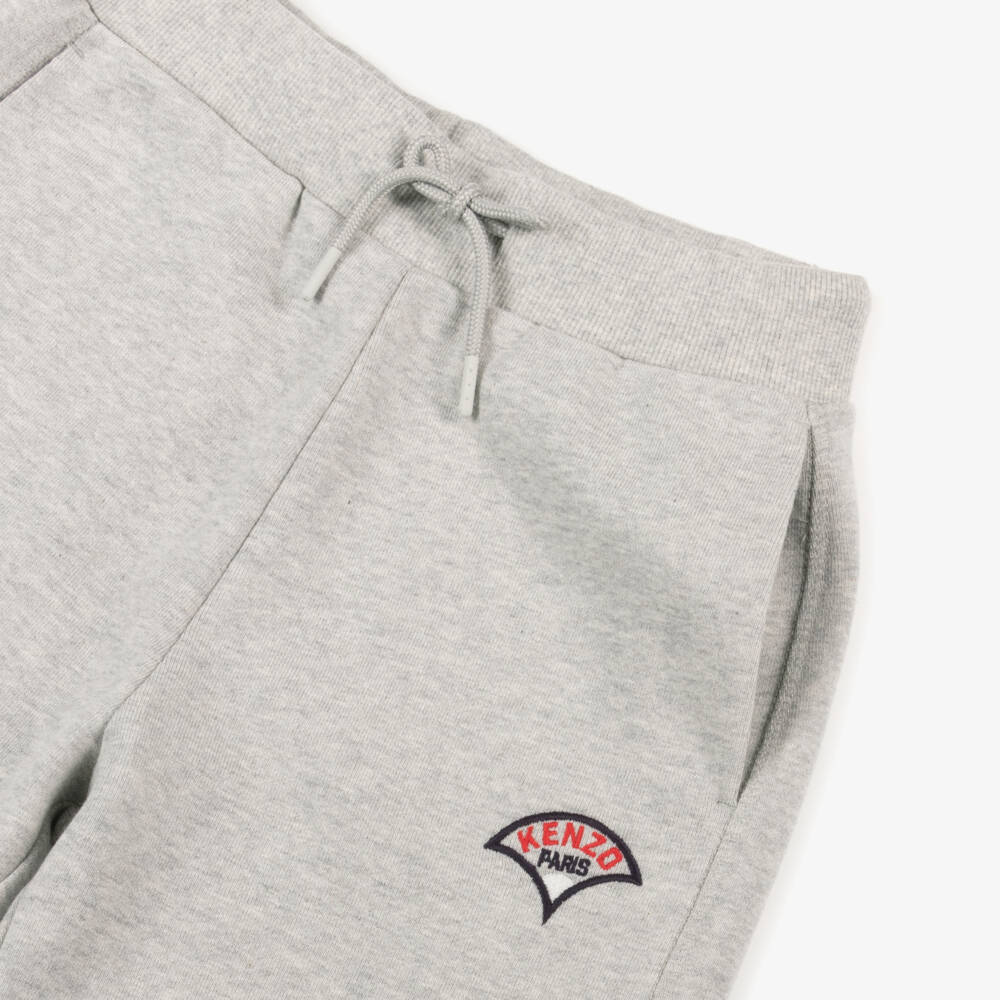 KENZO KIDS-Boys Grey Seigaiha Pattern Joggers | Childrensalon Outlet