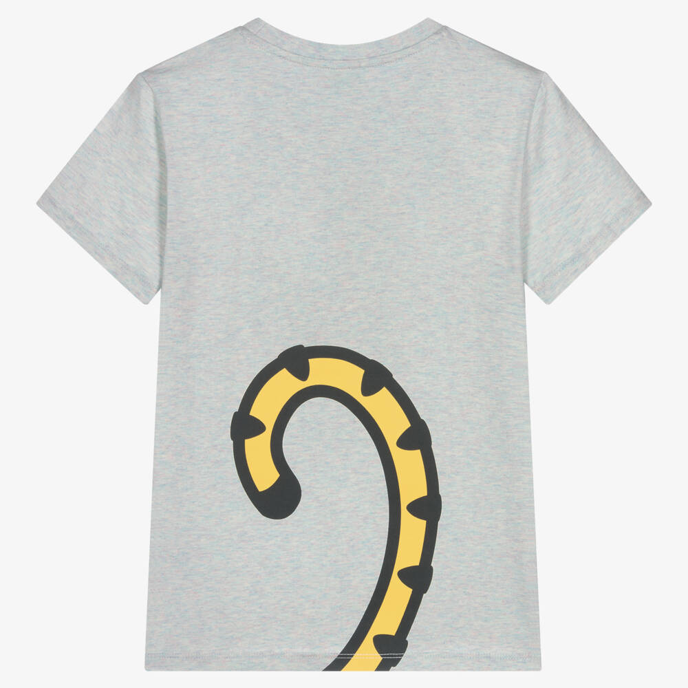 KENZO KIDS-Boys Grey Tiger Print T-Shirt | Childrensalon Outlet