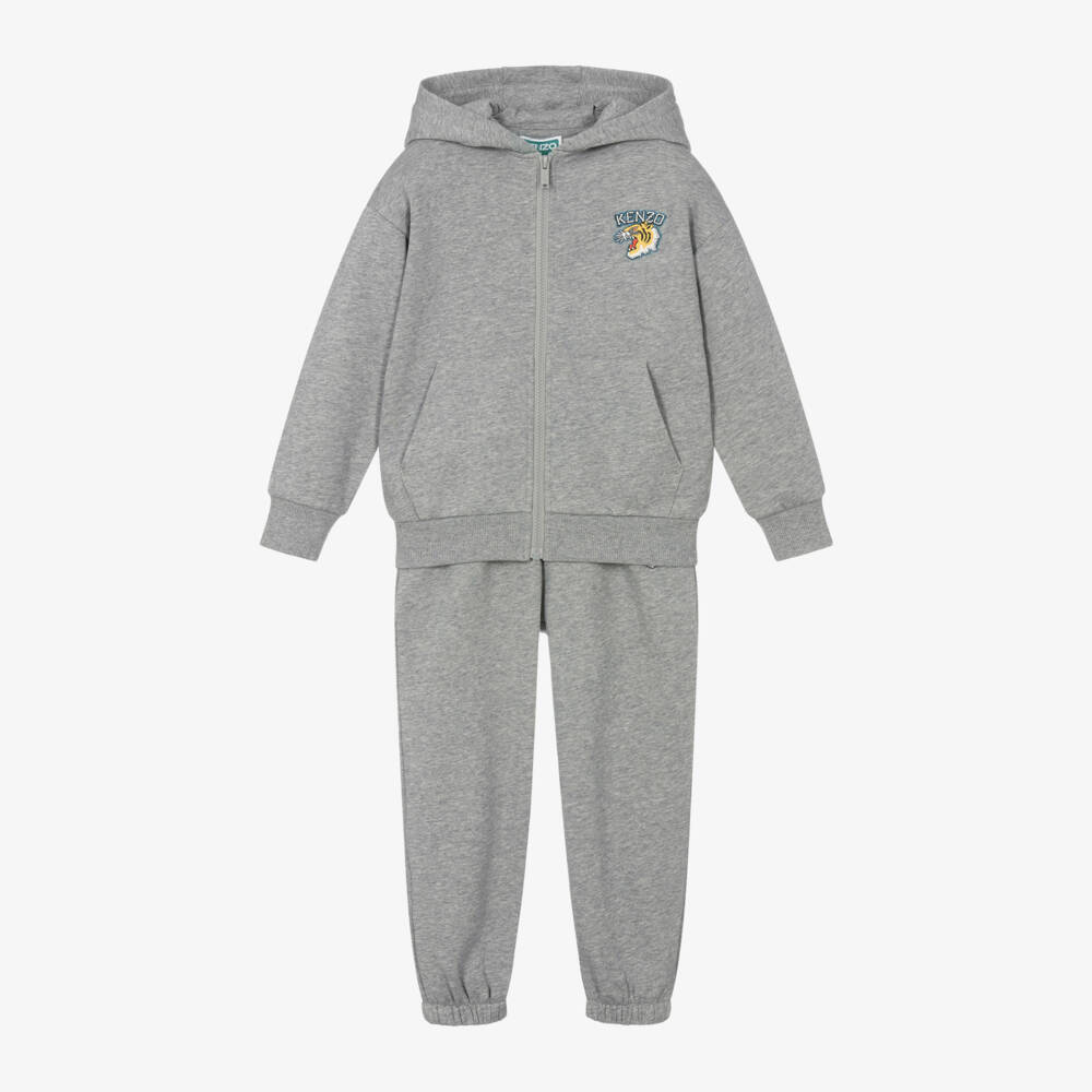 KENZO KIDS-Boys Grey Tiger Varsity Tracksuit | Childrensalon Outlet