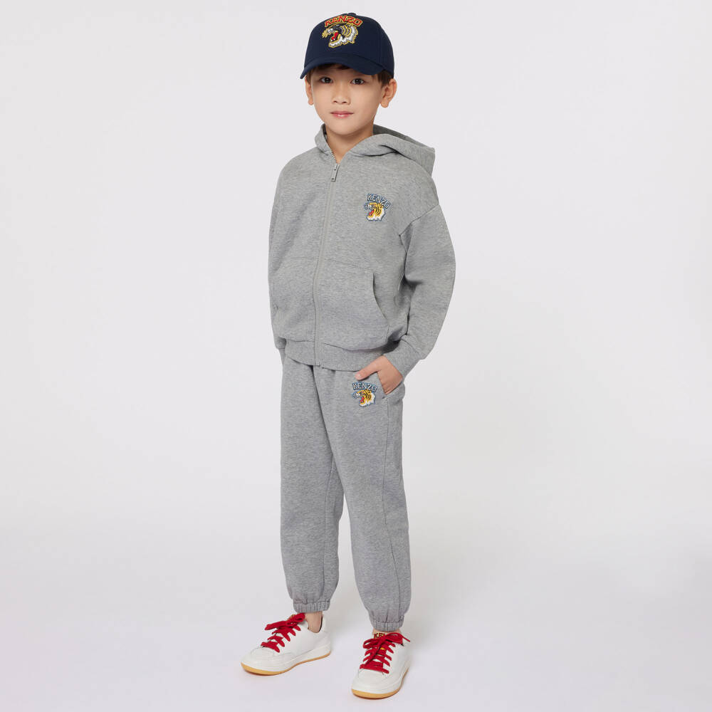 KENZO KIDS-Boys Grey Tiger Varsity Tracksuit | Childrensalon Outlet