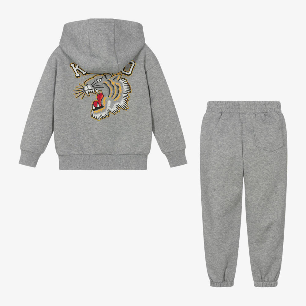 KENZO KIDS-Boys Grey Tiger Varsity Tracksuit | Childrensalon Outlet