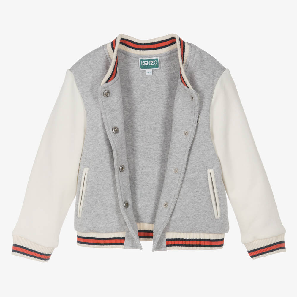 KENZO KIDS-Серая спортивная куртка с тигром | Childrensalon Outlet