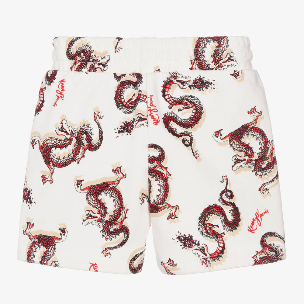 KENZO KIDS-شورت قطن لون عاجي للأولاد | Childrensalon Outlet