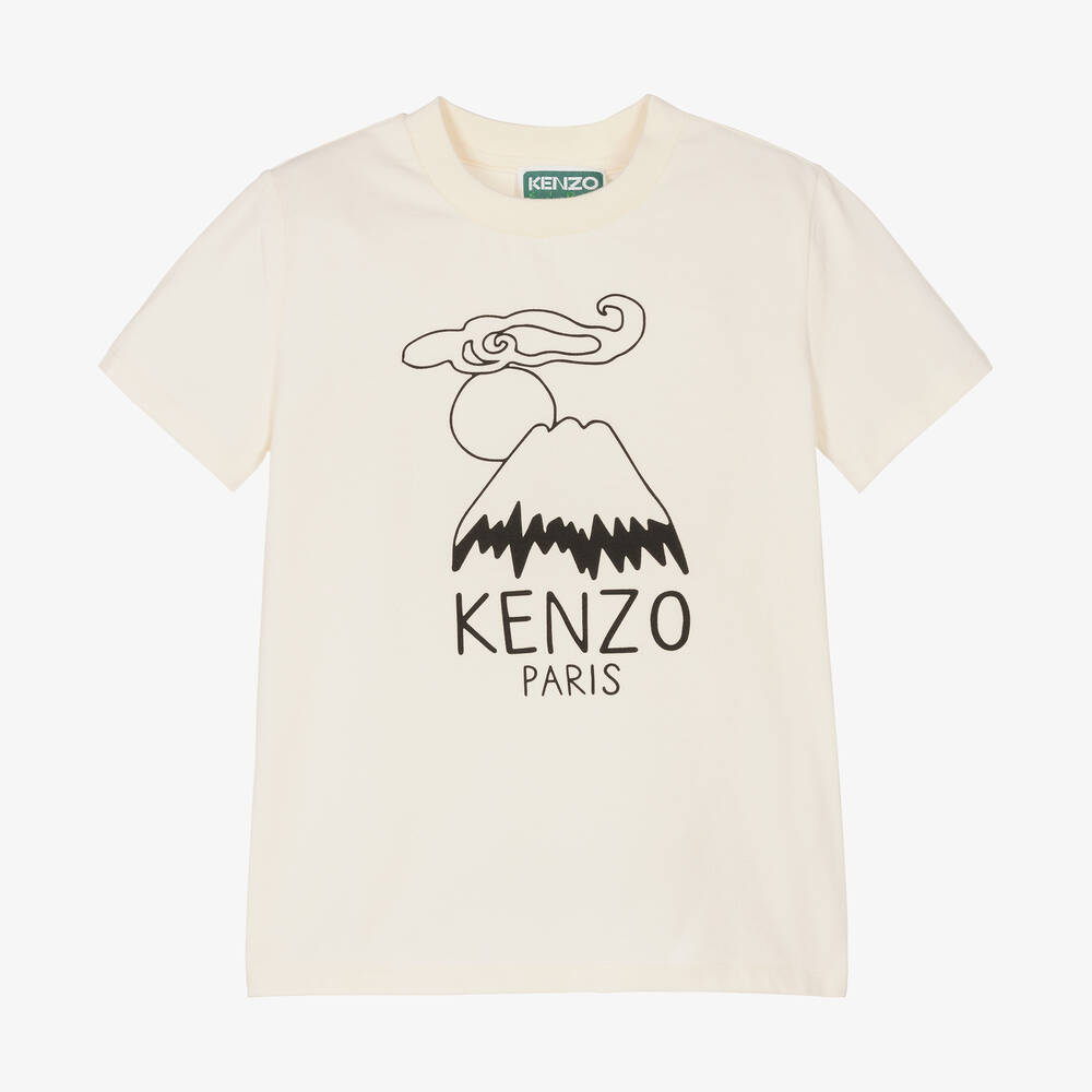 KENZO KIDS - Кремовая футболка из хлопкового джерси | Childrensalon