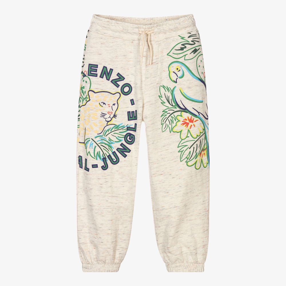 KENZO KIDS - Elfenbeinfarbene Baumwoll-Jogginghose (J) | Childrensalon