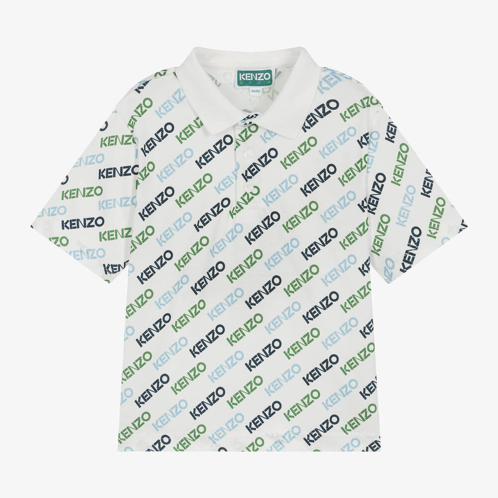 KENZO KIDS-Boys Ivory Cotton Polo Shirt | Childrensalon Outlet