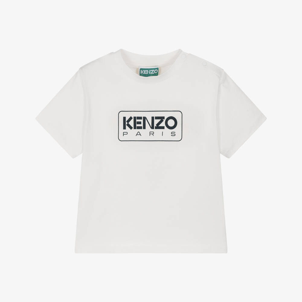 KENZO KIDS-Boys Ivory & Ebony Cotton Tee | Childrensalon Outlet