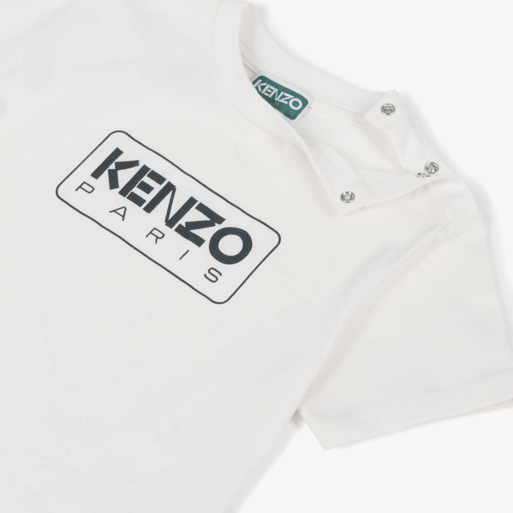 KENZO KIDS-Boys Ivory & Ebony Cotton Tee | Childrensalon Outlet