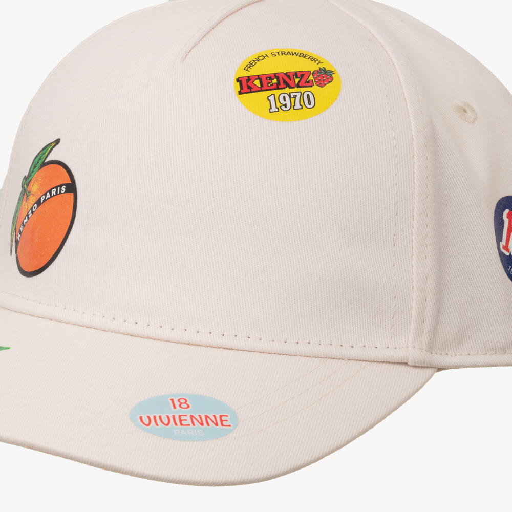 KENZO KIDS-Boys Ivory Fruit Emblem Cap | Childrensalon Outlet