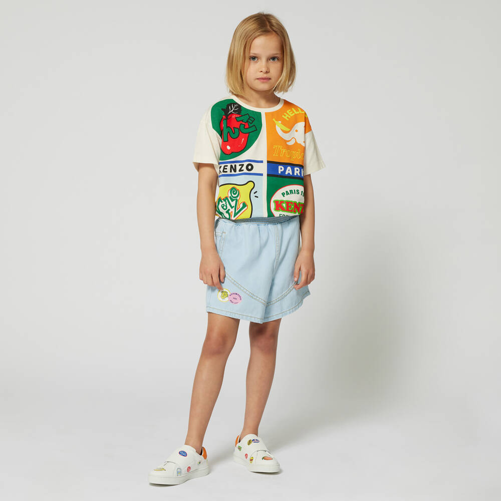 KENZO KIDS-Boys Ivory Fruit Print Tee | Childrensalon Outlet
