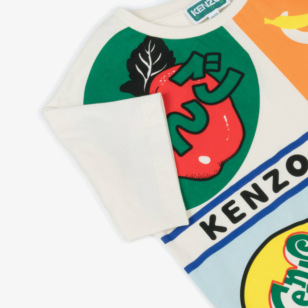 KENZO KIDS-Boys Ivory Fruit Print Tee | Childrensalon Outlet
