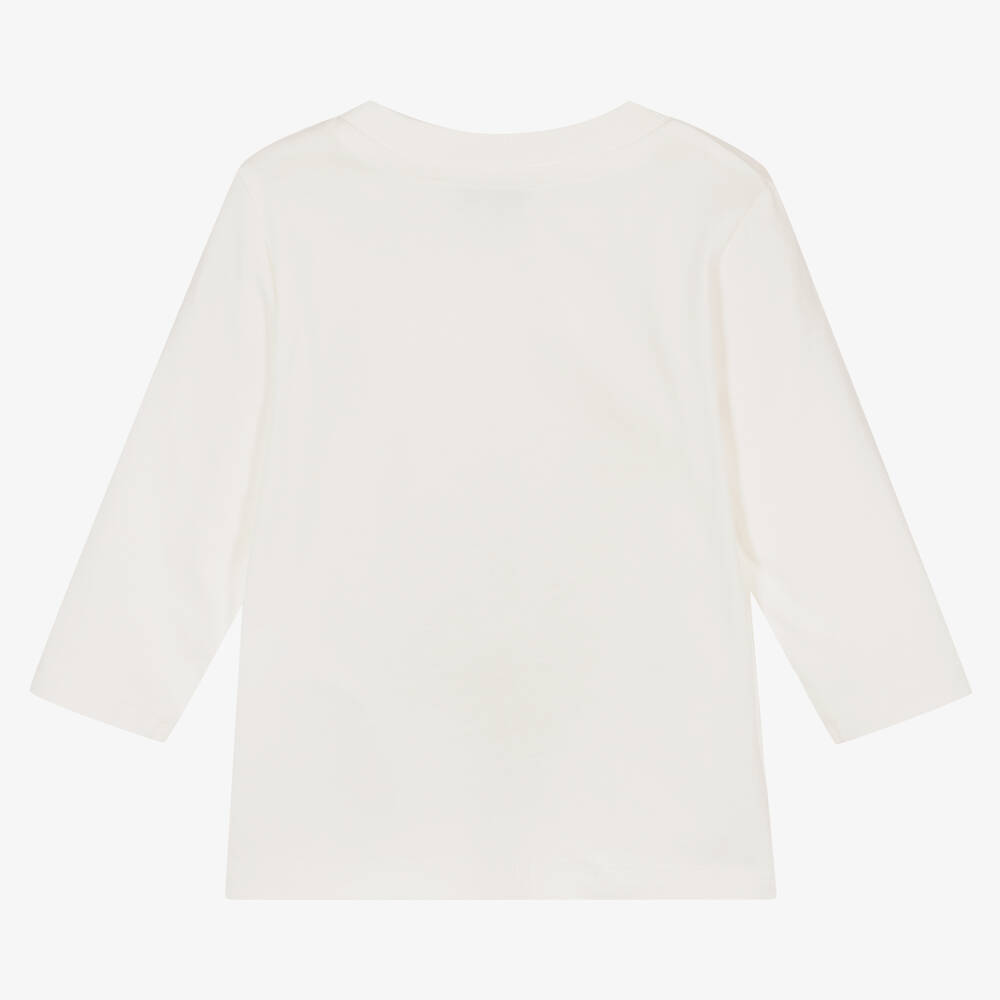 KENZO KIDS-Boys Ivory Organic Cotton Top | Childrensalon Outlet